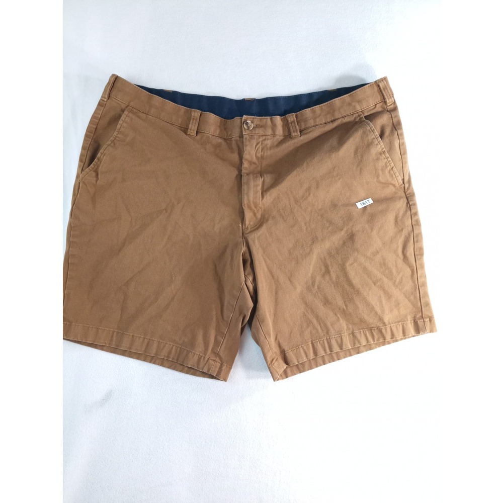 Club Room Mens 40W Khaki Shorts Casual Chino Flat Front Brown